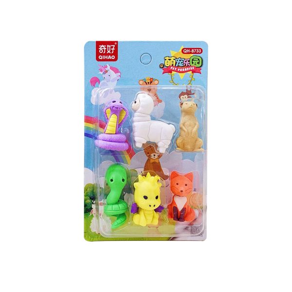 Borradores Kawaii Animales salvajes x6 und QH-8733