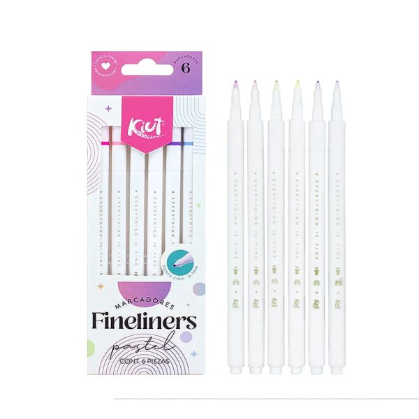 Plumones Fineliner Kiut x6. Disponibles en Papelería en Cali