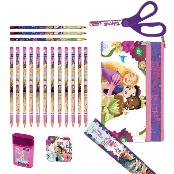 kit escolar de escritura disney princesas, disponible en papeleria el mayorista cali.