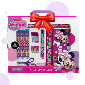 kit escolar minnie mouse primavera, disponible en papeleria el mayorista cali.