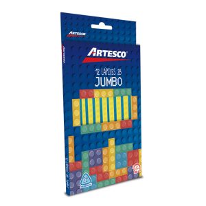 Lápiz Jumbo Artesco Kids 2B, ideal para manos pequeñas. Diseño ergonómico, mina de grafito 2B, perfecto para dibujo y escritura infantil