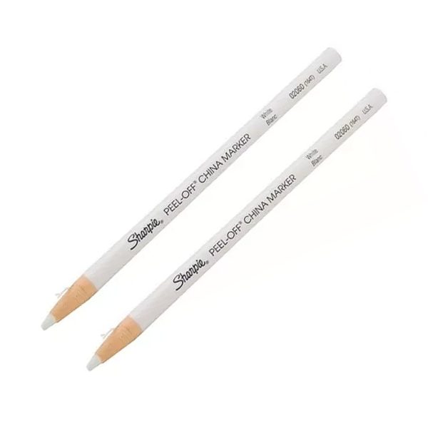 Lápiz Blanco Vidriograf Sharpie, ideal para marcar en superficies oscuras. Alta calidad y durabilidad.