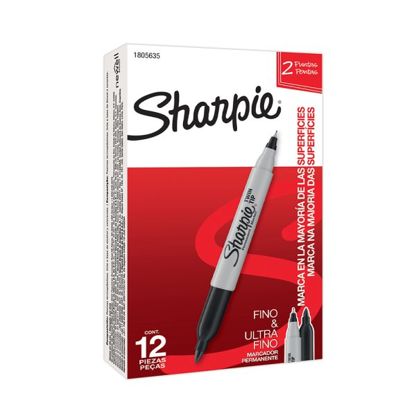 Marcador permanente Sharpie Twin Tip negro con dos puntas