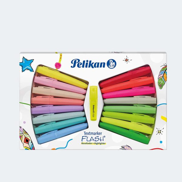 Resaltadores Pelikan Flash Búho x16 und con colores brillantes y diseño divertido