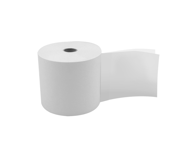 rollo de papel termico con copia blanca 76x30, disponible en papelería el mayorista cali.