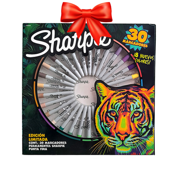 ruleta marcadores sharpie tigre, disponibles en papeleria el mayorista.