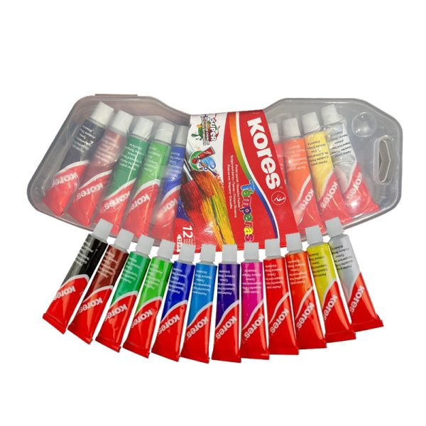 Las Temperas en tubo x12 Kores son una excelente opción para aquellos que buscan una pintura de alta calidad y colores vibrantes a precio asequible. Este set de temperas incluye 12 colores intensos, ideales para proyectos escolares, artísticos o manualidades. Su presentación en tubo permite una aplicación más controlada y un almacenamiento más cómodo, evitando desperdicios y facilitando el uso. Gracias a la fórmula de estas pinturas témperas de Kores, tus trabajos tendrán un acabado suave y profesional. Disponibles aquí en Papelería El Mayorista con el mejor descuento.